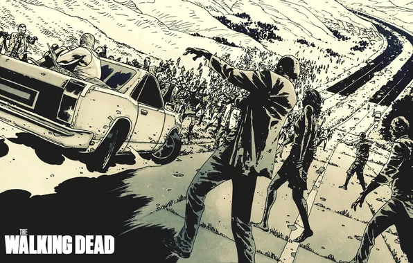 Машина, зомби, ужас, комикс, The Walking Dead