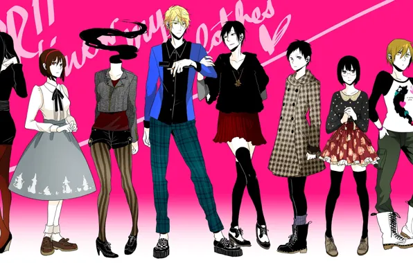 Стиль, девушки, парни, персонажи, Durarara, Дюрарара