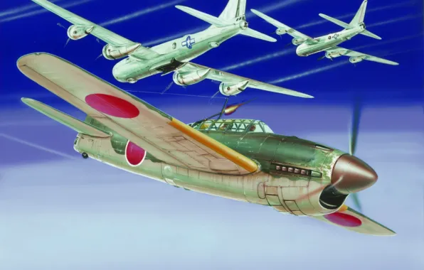 Картинка war, art, painting, aviation, ww2, Kugisho D4Y2-S, japanese aiplane, Suisei 12