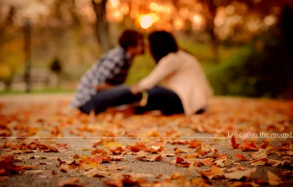Осень, листья, любовь, девушки, настроение, настроения, листва, пара