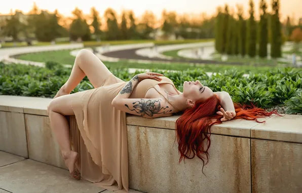 Картинка park, model, pretty, redhead, Георгий Дьяков