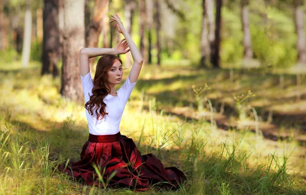 Губки, прелесть, локоны, Murat Kuzhakhmetov, Portrait of a beautiful young girl in the forest