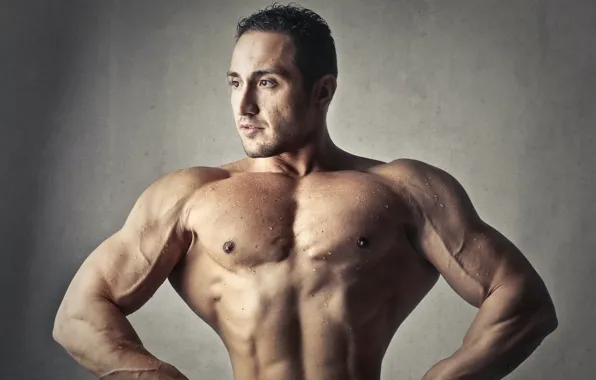 Взгляд, поза, фигура, muscle, мышцы, muscles, пресс, атлет
