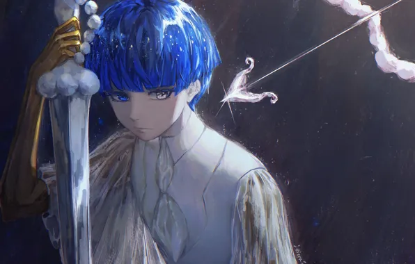 Девушка, меч, стрела, гетерохромия, Houseki no Kuni, Phosphophyllite