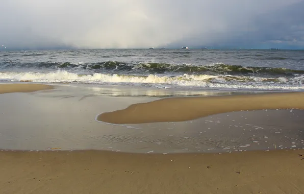 Beach, sea, ocean, wave