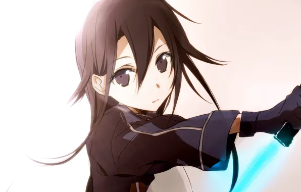 Взгляд, аниме, арт, Фон, парень, Мастера меча онлайн, Sword Art Online, Кирито