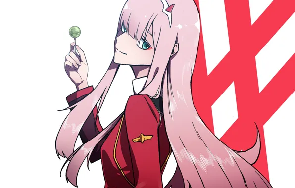 Девушка, конфета, чупа чупс, 002, Darling In The Frankxx, Милый во Франксе, Zero Two