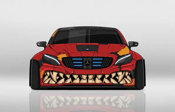 Авто, Минимализм, Машина, Зубы, Mercedes, Car, Minimalism, Teeth