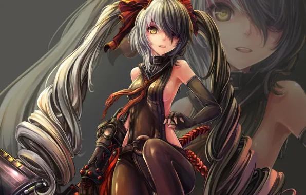 Взгляд, девушка, поза, фон, art, blade &ampamp; soul, pohwaran