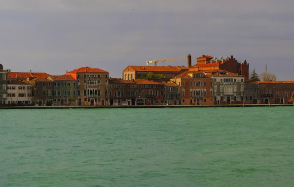 Картинка город, фото, побережье, дома, Италия, Венеция