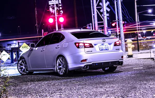 Lexus, Night, Tuning, Back, 350, Railroad, Wald, Red light