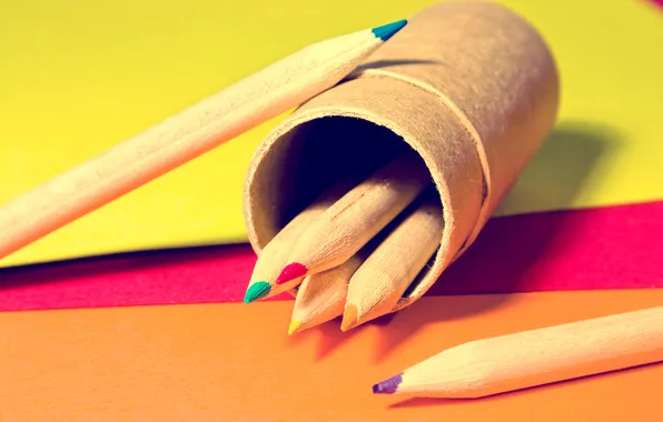 Макро, краски, colors, карандаши, листки, macro, papers, 2560x1600