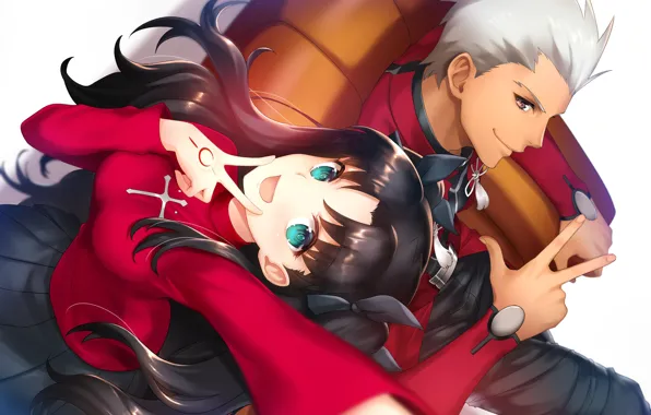 Двое, Рин, fate/stay night, archer, toosaka rin, арчер
