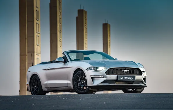 Mustang, Ford, front view, Ford Mustang EcoBoost Convertible