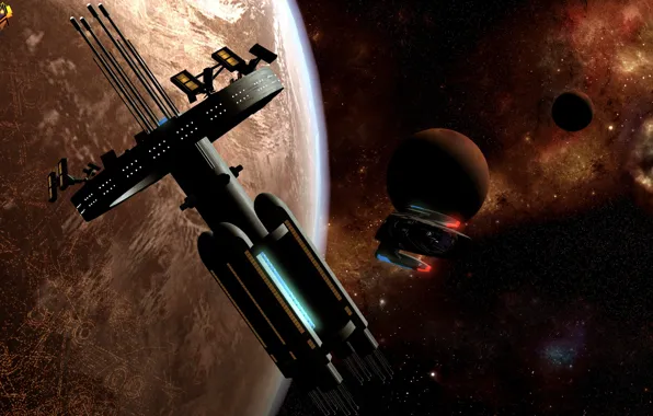 Космос, планета, звёзды, base, freelancer