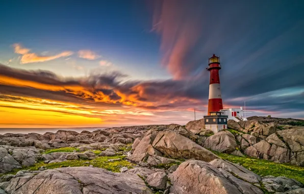 Картинка побережье, маяк, Норвегия
