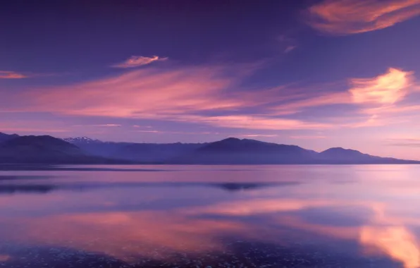 Картинка горы, озеро, отражение, цвет, Облака