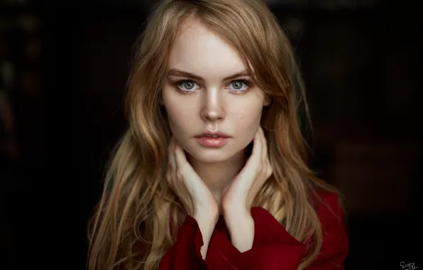 Взгляд, девушка, фон, модель, портрет, прическа, Анастасия Щеглова, Anastasiya Scheglova
