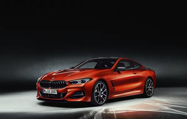 Картинка оранжевый, фон, купе, BMW, Coupe, 2018, 8-Series, 8er