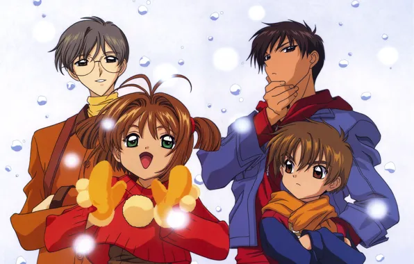 Kinomoto sakura, card captor sakura, clamp, li syaoran, tsukishiro yukito, kinomoto touya