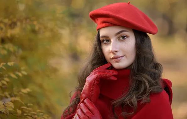 Взгляд, девушка, лицо, портрет, макияж, в красном, Таня Маркова