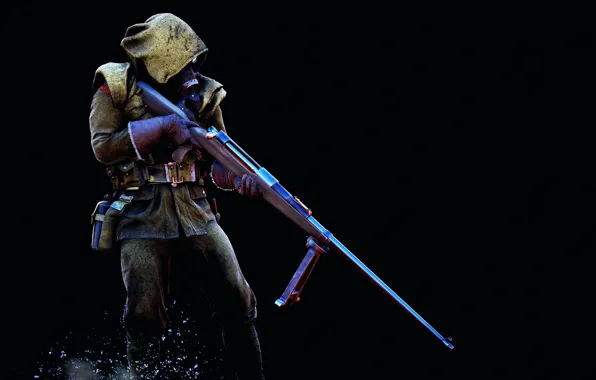 Солдат, противогаз, винтовка, Electronic Arts, Battlefield 1