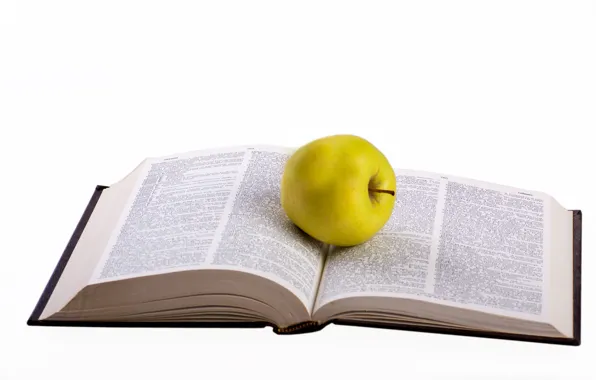 Картинка green, apple, white, food, words, book, reading, degree