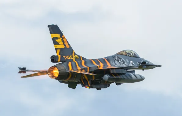 Картинка истребитель, полёт, Fighting Falcon, F-16C, «Файтинг Фалкон»