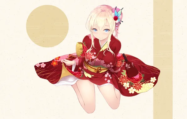 Девушка, Фон, Аниме, Арт, Boku Wa Tomodachi Ga Sukunai, Юката