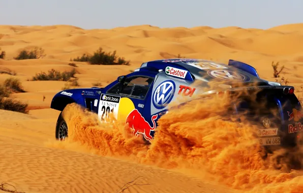 Volkswagen, rally, red bull, Paris Dakar