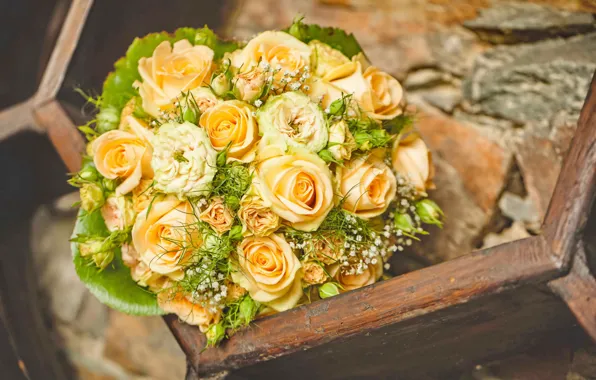 Розы, love, бутоны, flowers, romantic, roses, wedding bouquet