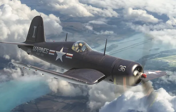 Корсар, Chance Vought F4U Corsair, КМП США, одноместный палубный истребитель