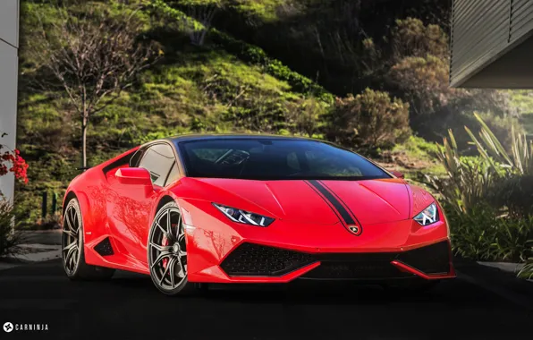 Картинка car, red, Lamborghini Huracan