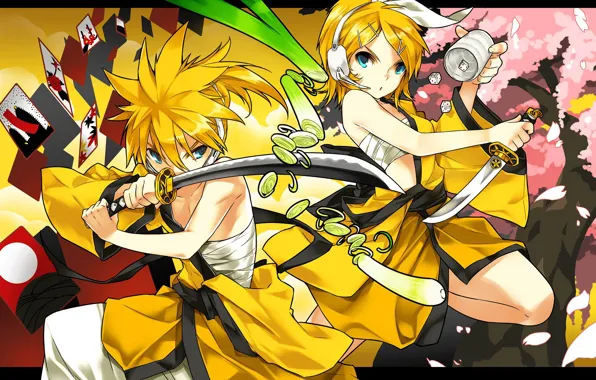 Девушки, группа, аниме, арт, парни, Vocaloid, персонажи