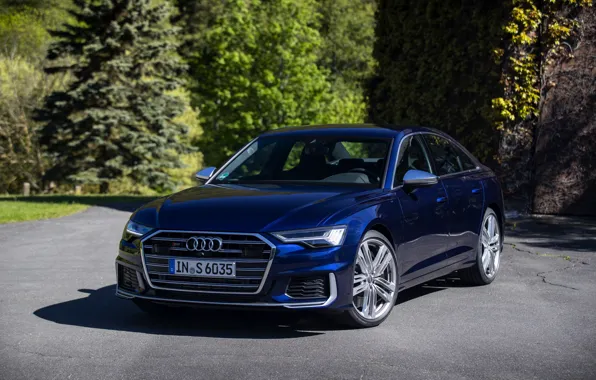 Audi, седан, тёмно-синий, Audi A6, четырёхдверный, 2019, Audi S6