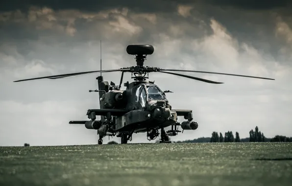 Boeing, Apache, AH-64D, dark sky, Royal Netherlands Air Force, attack helicopter, Boeing AH-64D Apache, AH-64D …