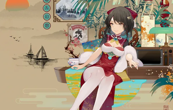 Девушка, Touhou, Тоухоу, японские мотивы