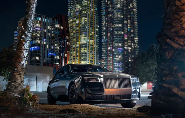 Rolls-Royce, Ghost, Front, Black, Side, Town, Rolls-Royce Ghost, Black Badge