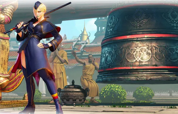 Девушка, фон, игра, Street Fighter V