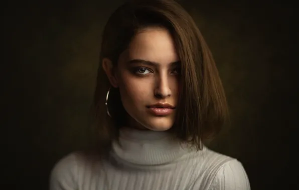 Взгляд, девушка, лицо, портрет, брюнетка, Zachar