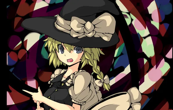 Бант, косичка, оборки, шляпа ведьмы, ведьмочка, Touhou Project, Marisa Kirisame, Проект Восток