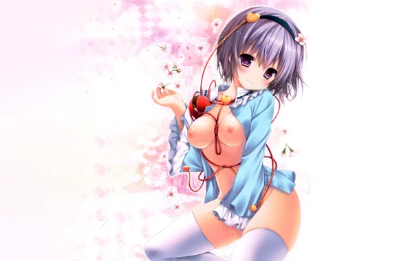 Girl, sexy, thighhighs, nipples, boobs, anime, beautiful, short hair