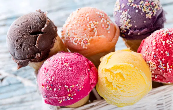 Мороженое, разноцветное, десерт, sweet, dessert, ice cream