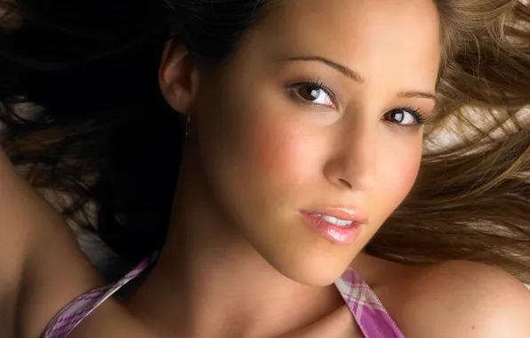 Взгляд, лицо, волосы, шатенка