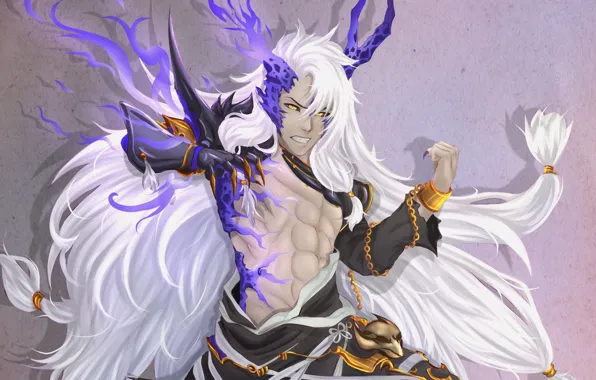 Аниме, арт, парень, Onmyouji, Onmyouji (NetEase), Ibarakidouji, Aurora Archangel