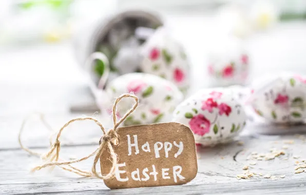 Цветы, Пасха, happy, flowers, spring, Easter, eggs, decoration