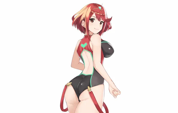 Girl, sexy, ass, red hair, brown eyes, boobs, anime, beautiful