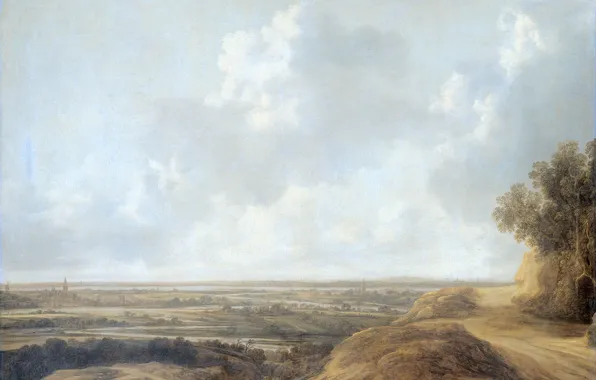Масло, картина, холст, Панорамный Пейзаж, 1665, Франсуа ван Книбберген, Francois van Knibbergen
