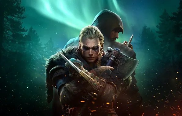 Топор, Assassin's Creed, Assassin's Creed Valhalla, Eivor, Нескрытый клинок, Eivor без бороды, Басим.