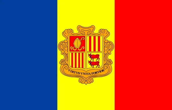 Картинка флаг, fon, flag, coat of arms, andorra, андорра